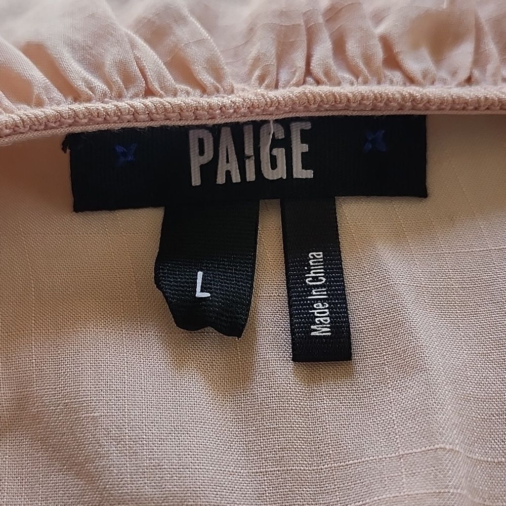PAIGE Revolve Montel Cottagecore Boho Pastel Peach  Blouse Size Large - Picture 5 of 8